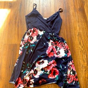 Floral and navy dress